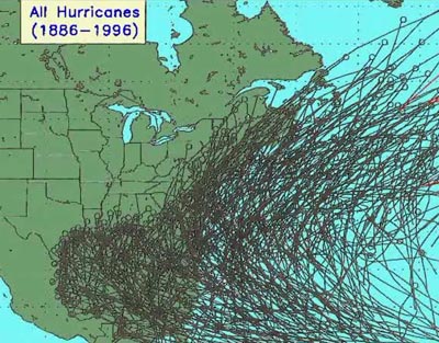 image083.png Карты траекторий ураганов на Ю-В США в период с 1886 по 1996 гг.