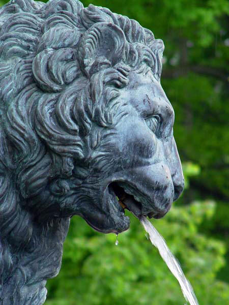 Фонтан в виде льва