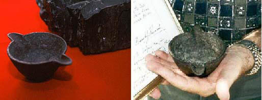 Железный котелок, найденный в куске каменного угля