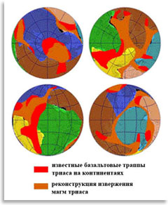 Положение траппов на малой Земле в триас