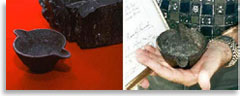 Железный котелок, найденный в куске каменного угля