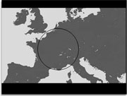 Размер астероида Церера в сравнении с Европой.
