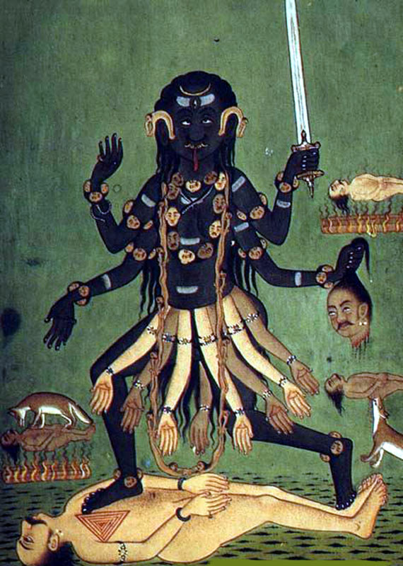 Кали Ма («Чёрная Мать») — индийская богиня смерти, разрушения, страха и ужаса, супруга разрушителя Шивы