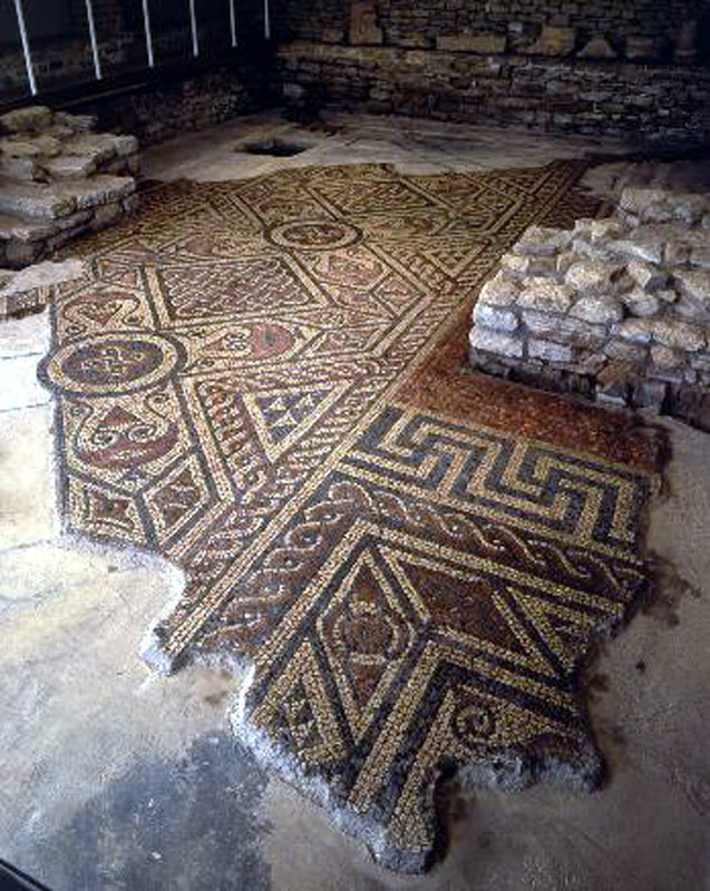 Мозаика на «римской» вилле в Норслее, графство Оксфордшир, юг Англии (North-Leigh, Oxfordshire)