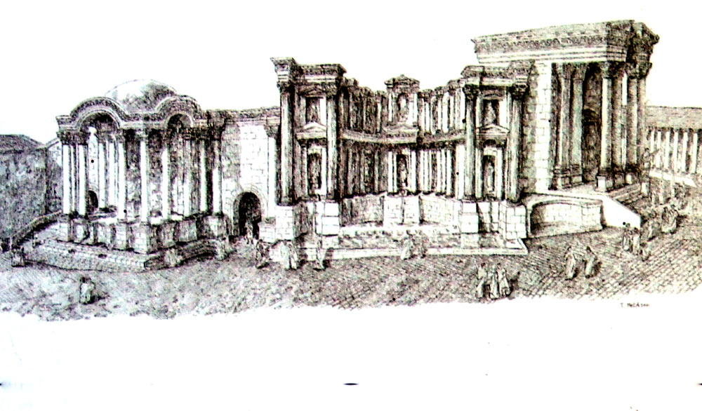 Скифополь, нимфеон и храм Вакха, реконструкция