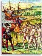 Индейцы приветствуют испанцев