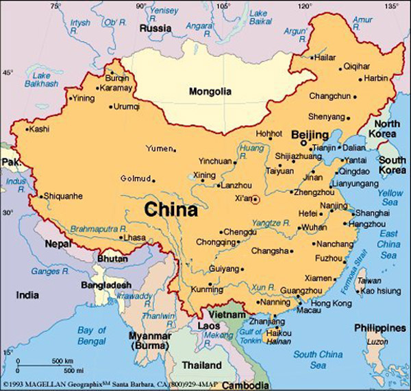 Пирамиды в Китае. Расположение города Сианя (Xi’an)