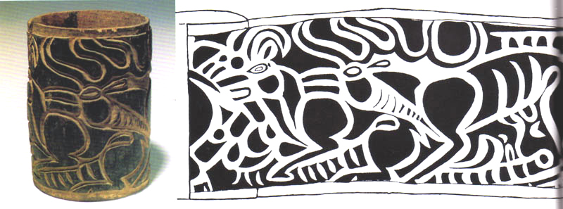 Предметы из могил белого человека в Китае.Деревянная чашка