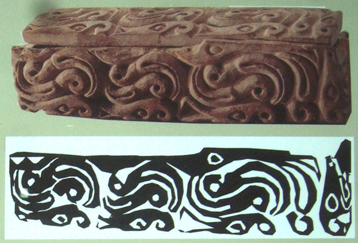 Предметы из могил белого человека в Китае. Деревянная шкатулка