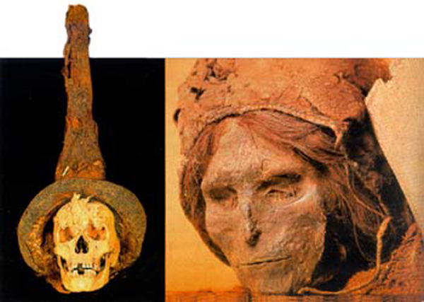 Предметы из могил белого человека в Китае. Колпак