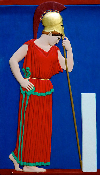 Афина, опирающаяся на копьё. Рельеф с Афинского Акрополя. Середина 5 в. до н.э.