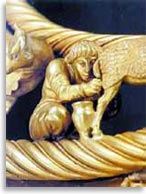 Скиф на конце золотой гривны из кургана Толстая Могила