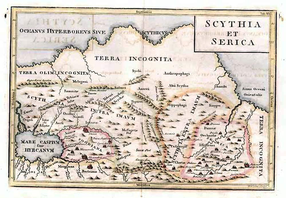 Карта Скифии и Серики Кристофера Селлариуса (Christopherus Cellarius), 1703 г.