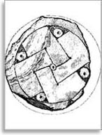 Индейская подвеска из раковины со свастикой
