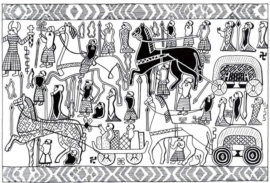 Свастика на королевском гобелене, Oseberg, Норвегия 8 в.