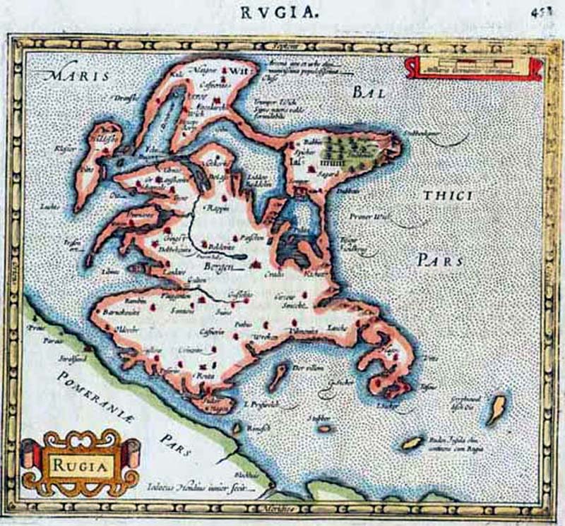 Карта Рюгена Герхарда Меркатора (1512-1594)