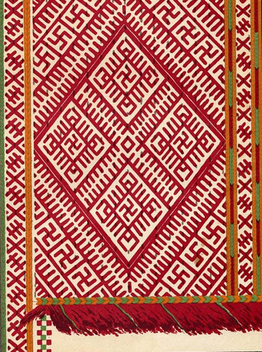 Сборник Стасова 1872 года. Вышивка на женской рубашке. Выборгская губ. уезд Нейкирхен