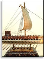 Антична галера. Иллюстрация к статье Георгия Костылева «Военно-исторические хохмы»