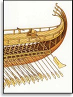 Антична галера. Иллюстрация к статье Георгия Костылева «Военно-исторические хохмы»