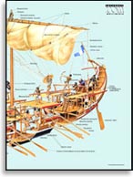 Антична галера. Иллюстрация к статье Георгия Костылева «Военно-исторические хохмы»