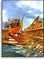 Антична галера. Иллюстрация к статье Георгия Костылева «Военно-исторические хохмы»
